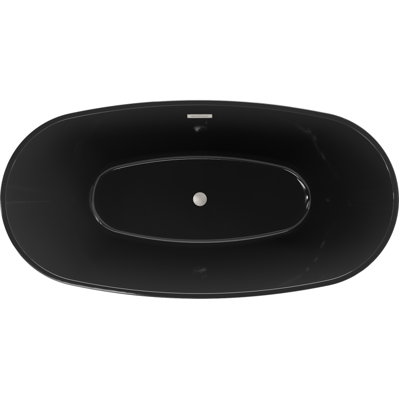 Mexen Eris freestanding bathtub 170 x 80 cm, black, brushed nickel overflow - 53441708070-97