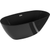 Mexen Eris freestanding bathtub 67 x 31 inches, black, brushed nickel overflow - 53441708070-97