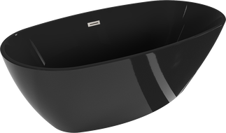 Mexen Eris freestanding bathtub 67 x 31 inches, black, brushed nickel overflow - 53441708070-97