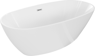 Mexen Eris freestanding bathtub 180 x 80 cm, white, chrome overflow - 53441808000-01