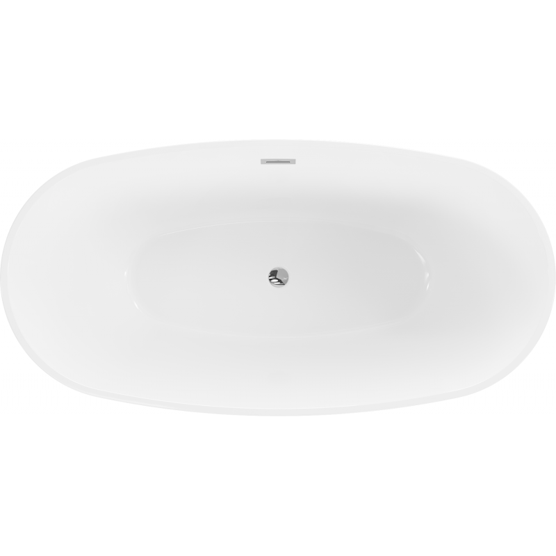 Mexen Eris free-standing bathtub 180 x 80 cm, white, chrome overflow - 53441808000-01