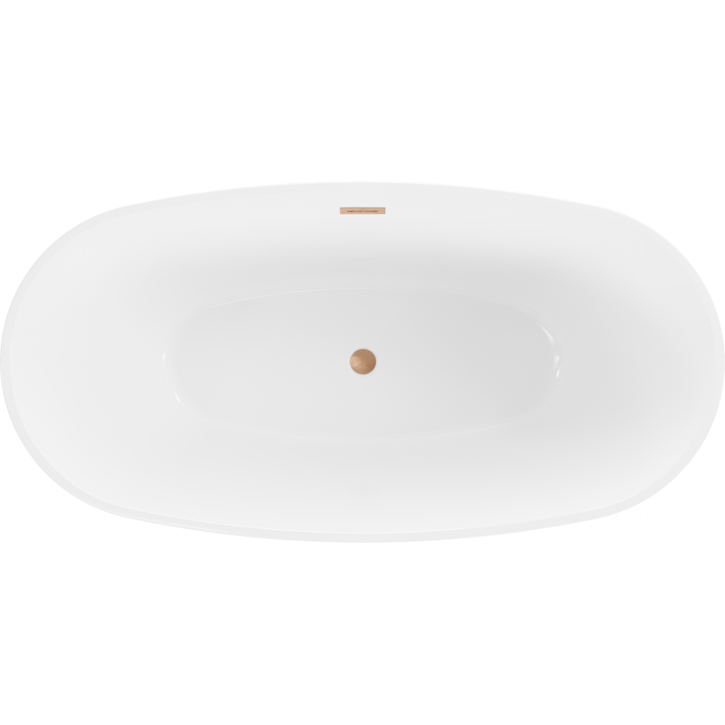 Mexen Eris freestanding bathtub 180 x 80 cm, white/black, brushed copper overflow - 53441808075-65