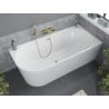 Mexen Mia free-standing corner right bathtub 180 x 80 cm, white, gold overflow - 52691808000P-50