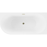 Mexen Mia right corner freestanding bathtub 180 x 80 cm, white, overflow gold - 52691808000P-50