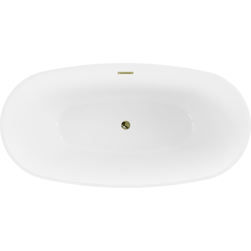 Mexen Eris freestanding bathtub 180 x 80 cm, white/black, gold overflow - 53441808075-50