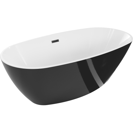 Mexen Eris freestanding bathtub 180 x 80 cm, white/black, black overflow - 53441808075-70