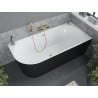 Mexen Mia freestanding right corner bathtub 180 x 80 cm, white/black, gold overflow - 52691808075P-50