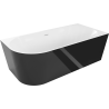 Mexen Mia freestanding corner right bathtub 180 x 80 cm, white/black, white overflow - 52691808075P-20