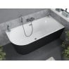 Mexen Mia freestanding corner bathtub right 180 x 80 cm, white/black, brushed gun gray overflow - 52691808075P-66