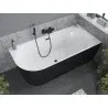 Mexen Mia free-standing corner right bathtub 180 x 80 cm, white/black, black overflow - 52691808075P-70