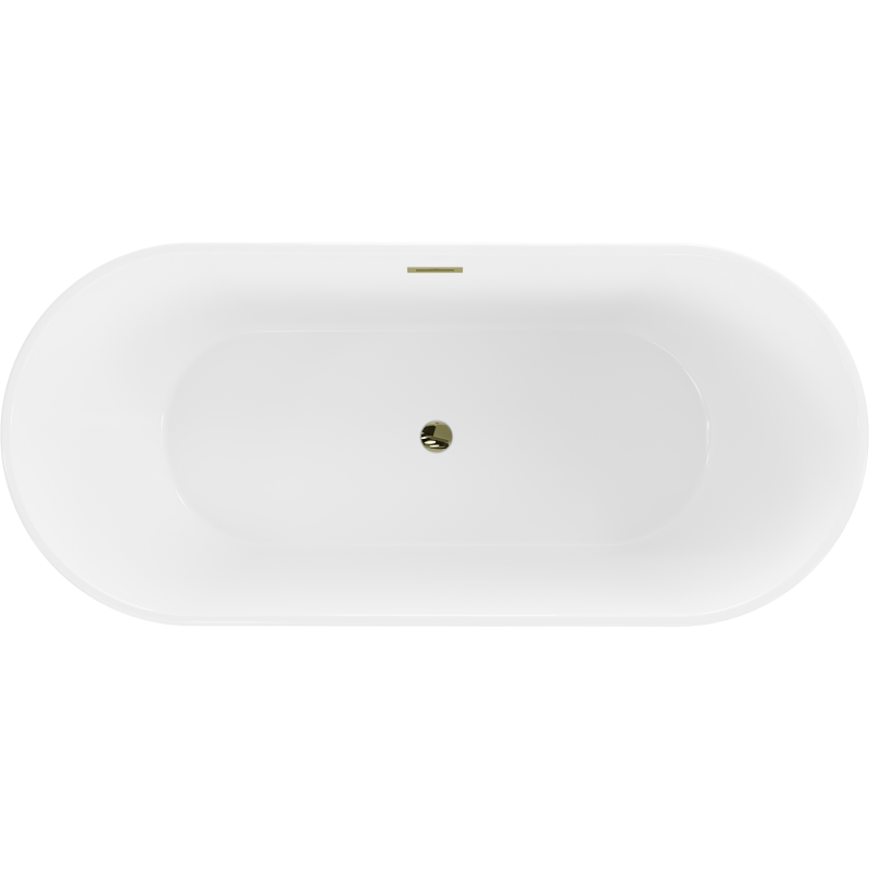 Mexen Flavia freestanding bathtub 150 x 75 cm, white, gold overflow - 54031507500-G