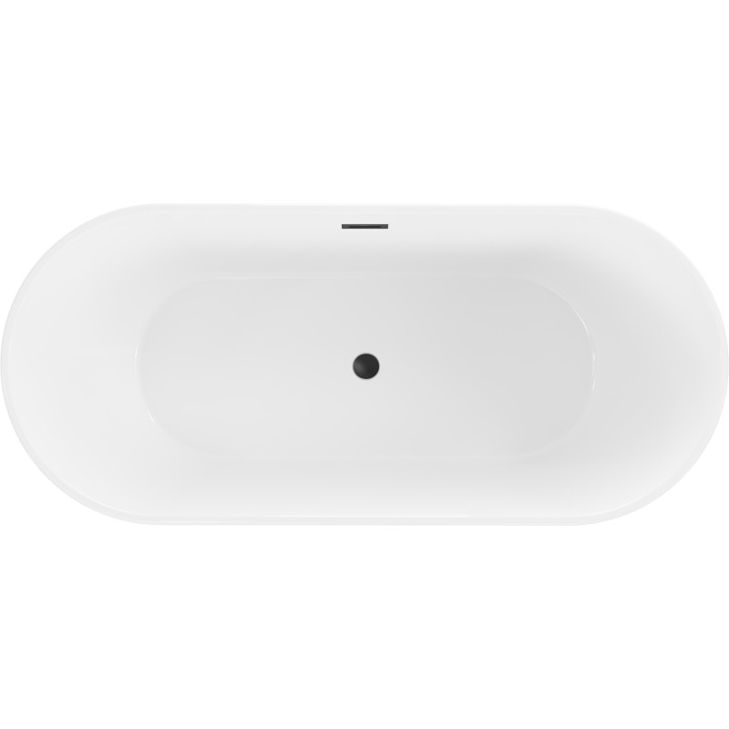Mexen Flavia freestanding bathtub 150 x 75 cm, white, black overflow - 54031507500-B