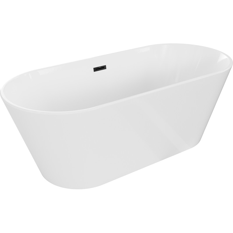 Mexen Flavia freestanding bathtub 150 x 75 cm, white, black overflow - 54031507500-B
