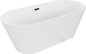 Mexen Flavia freestanding bathtub 150 x 75 cm, white, black overflow - 54031507500-B