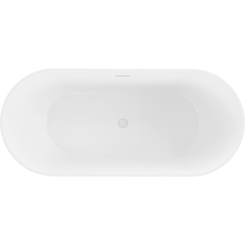 Mexen Flavia 150 x 75 cm freestanding bath, white/black, white overflow - 54031507575-20