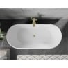 Mexen Flavia freestanding bathtub 150 x 75 cm, white/black, brushed gold overflow - 54031507575-55