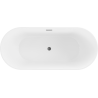 Mexen Flavia freestanding bathtub 150 x 75 cm, white/black, brushed gun gray overflow - 54031507575-66
