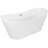 Mexen Montana freestanding bath 150 x 75 cm, white, brushed copper overflow - 52011507500-65