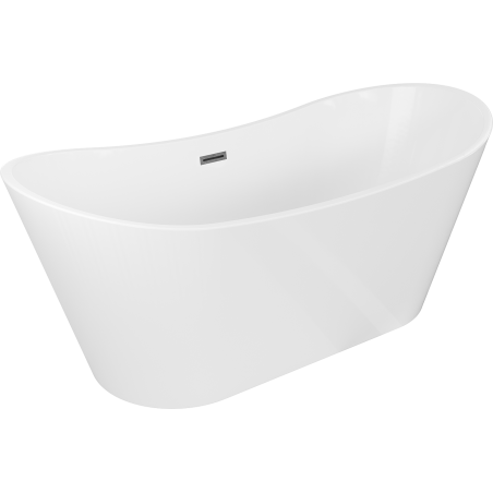 Mexen Montana freestanding bathtub 150 x 75 cm, white, brushed gun gray overflow - 52011507500-66