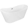 Mexen Montana freestanding bathtub 150 x 75 cm, white, brushed gun gray overflow - 52011507500-66