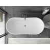 Mexen Montana freestanding bathtub 150 x 75 cm, white, brushed gun gray overflow - 52011507500-66