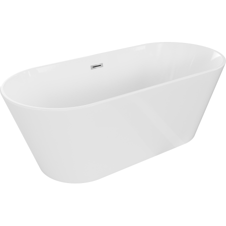 Mexen Flavia freestanding bathtub 160 x 75 cm, white, chrome overflow - 54031608000