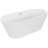 Mexen Flavia freestanding bath 160 x 75 cm, white, gold overflow - 54031608000-50