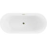 Mexen Flavia freestanding bath 160 x 75 cm, white, gold overflow - 54031608000-50