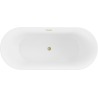 Mexen Flavia freestanding bathtub 160 x 75 cm, white, brushed gold overflow - 54031608000-55