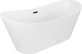Mexen Montana freestanding bathtub 150 x 75 cm, white, black overflow - 52011507500-70