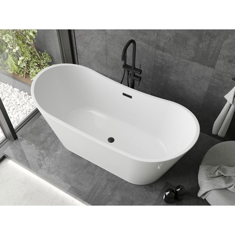 Mexen Montana 150 x 75 cm Free-standing Bathtub, White with Black Overflow - 52011507500-70