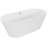 Mexen Flavia freestanding bath 160 x 75 cm, white, brushed nickel overflow - 54031608000-97