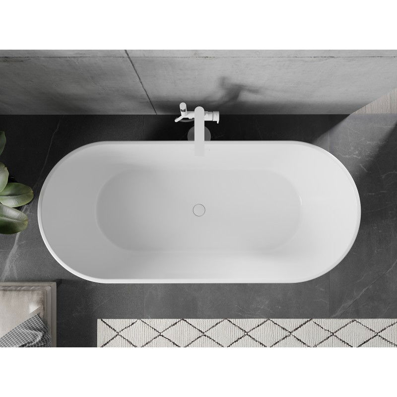 Mexen Flavia free-standing bath 160 x 75 cm, white/black, white overflow - 54031608075-20