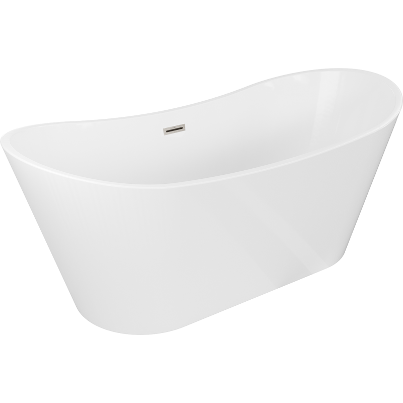 Mexen Montana free-standing bath 150 x 75 cm, white, brushed nickel overflow - 52011507500-97