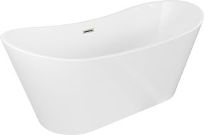 Mexen Montana freestanding bathtub 150 x 75 cm, white, brushed nickel overflow - 52011507500-97