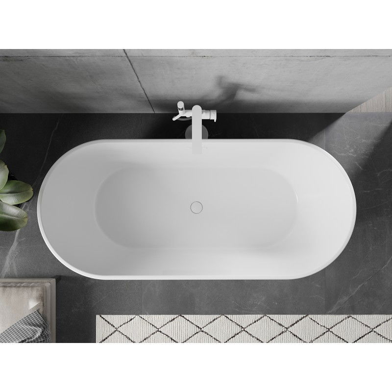 Mexen Flavia freestanding bath 170 x 75 cm, white, white overflow - 54031708000-20