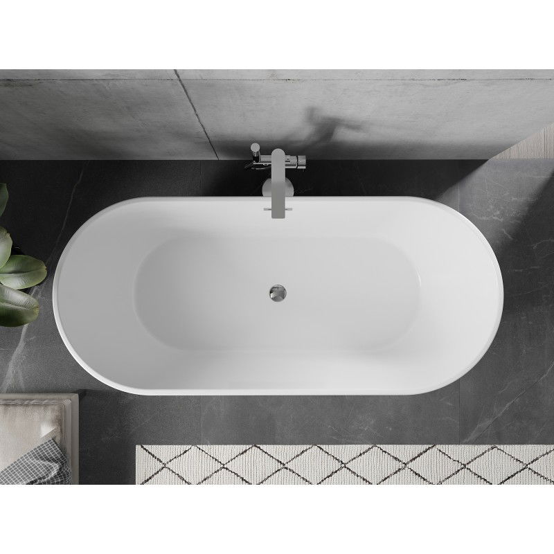 Mexen Flavia Free-standing Bath 170 x 75 cm, White, Chrome Overflow - 54031708000-01
