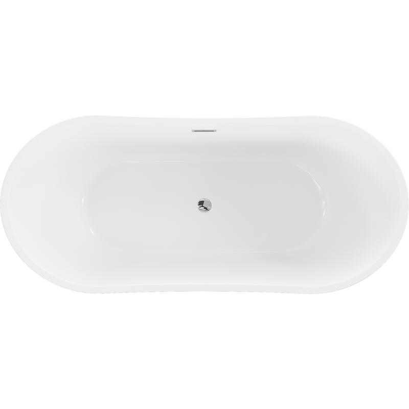 Mexen Montana freestanding bathtub 150 x 75 cm, white/black, chrome overflow - 52011507575-01