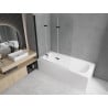 Mexen Vega rectangular bathtub 160 x 70 cm with casing and 3-panel screen 120 cm, transparent, black - 550116070X9012037000