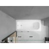 Mexen Vega rectangular bathtub 160 x 70 cm with casing and 3-panel screen 120 cm, transparent, black - 550116070X9012037000