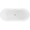 Mexen Montana freestanding bathtub 150 x 75 cm, white/black, brushed copper overflow - 52011507575-65