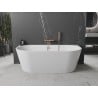 Mexen Oval freestanding wall-mounted bathtub 140 x 75 cm, white, rose gold overflow - 52671407500-60