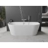 Mexen Oval freestanding back-to-wall bath 150 x 75 cm, white, chrome overflow - 52671507500-01