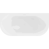 Mexen Oval freestanding wall-mounted bathtub 150 x 75 cm, white, white overflow - 52671507500-20