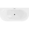 Mexen Oval freestanding wall-mounted bathtub 150 x 75 cm, white, black overflow - 52671507500-70