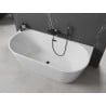 Mexen Oval freestanding wall-mounted bathtub 150 x 75 cm, white, black overflow - 52671507500-70