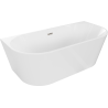 Mexen Oval freestanding wall bathtub 150 x 75 cm, white, brushed nickel overflow - 52671507500-97
