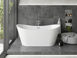 Mexen Montana freestanding bathtub 67 x 31 inches, white, chrome overflow - 52011708000-01