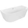 Mexen Oval free-standing back-to-wall bath 160 x 80 cm, white, chrome overflow - 52671608000-01