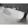 Mexen Oval freestanding back-to-wall bathtub 160 x 80 cm, white, white overflow - 52671608000-20